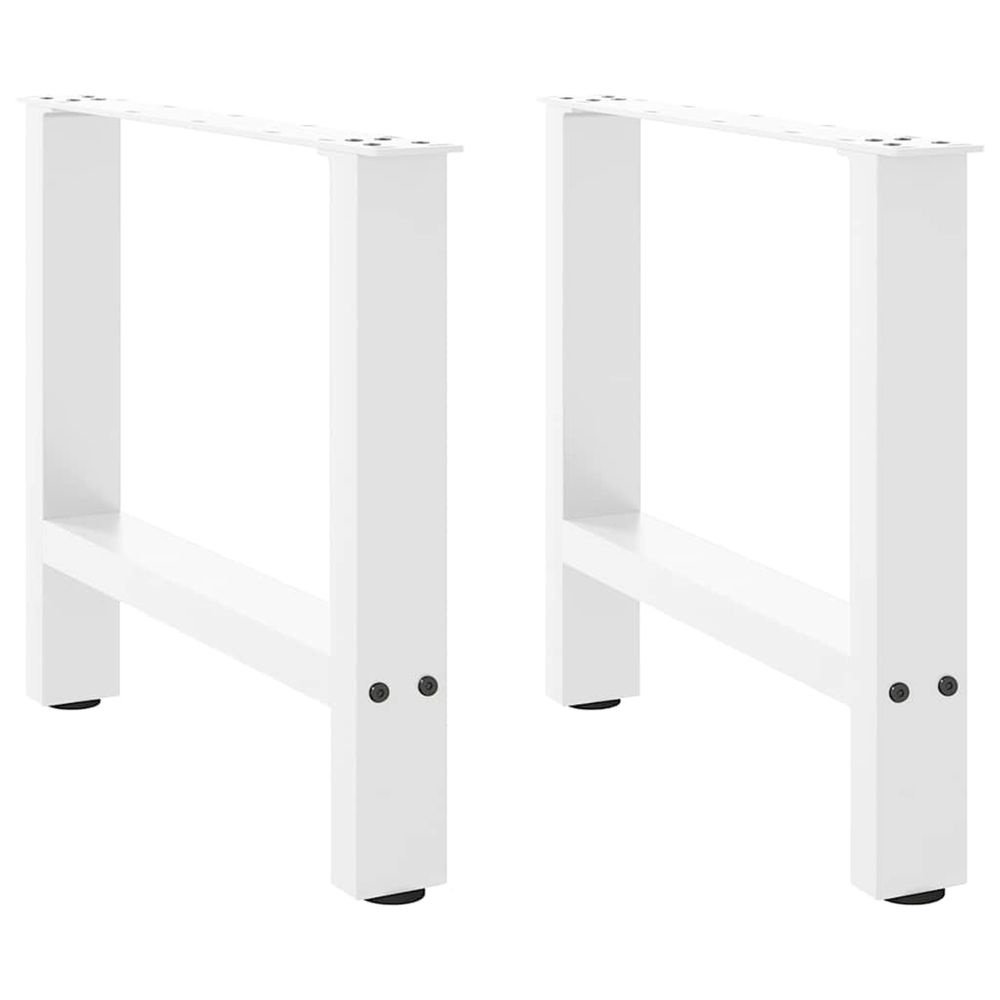 Pieds de table basse blanc 2 pièces 60 x (42-43) cm acier