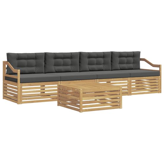 Ensemble de canapés d'extérieur 5 pc blanc et anthracite