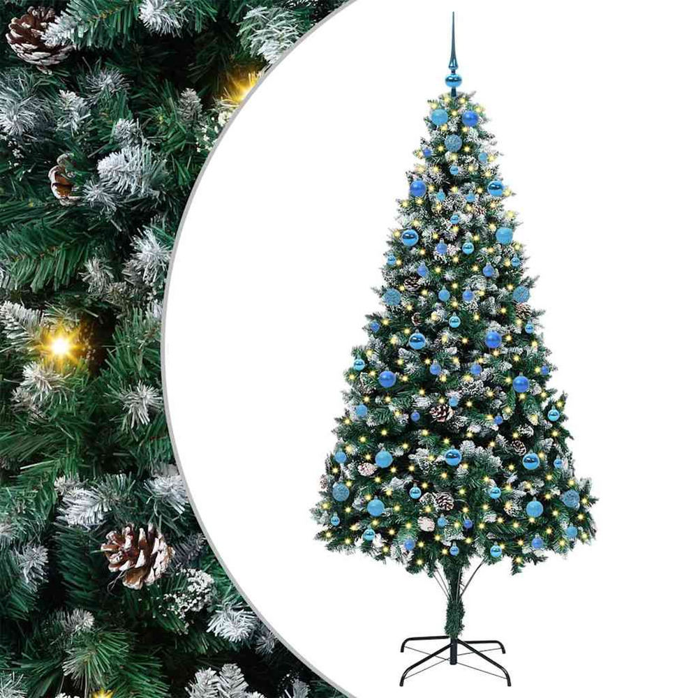 Sapin de noël artificiel vert 210 cm pvc, acier et plastique