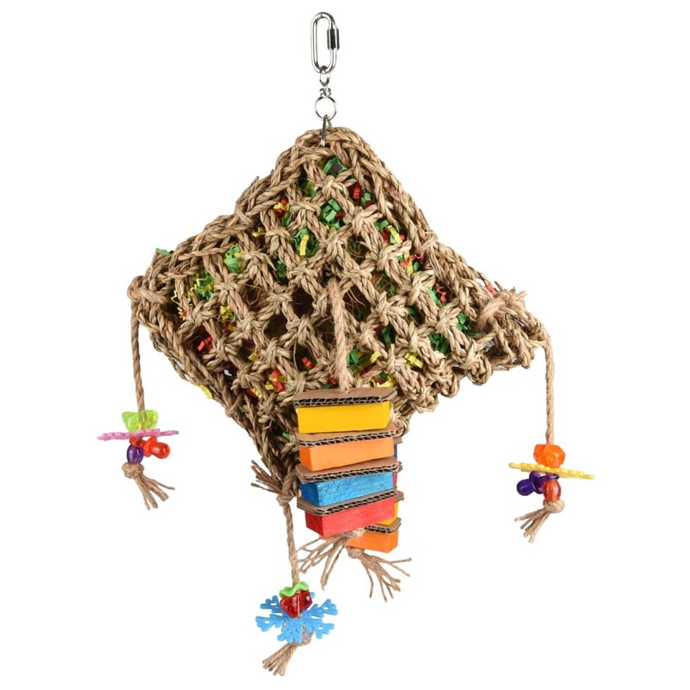 Jouet d'oiseaux papyr filet perroquet carré multicolore 45 cm