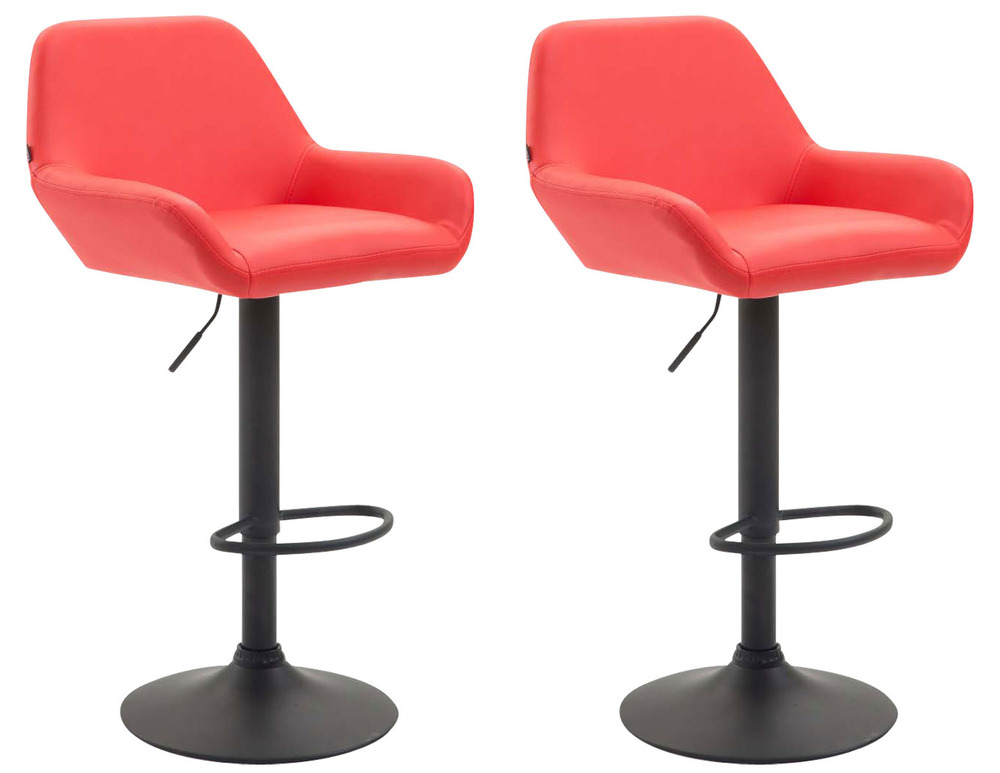 Lot de 2 tabourets de bar braga simili cuir noir
