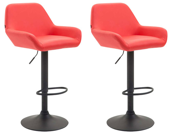 Lot de 2 tabourets de bar braga simili cuir noir