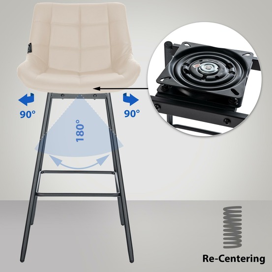 Lot de 4 tabourets de bar pivotants weston simili cuir