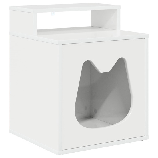 Maison pour chat blanc brillant 42,5 x 40 x 53,5 cm