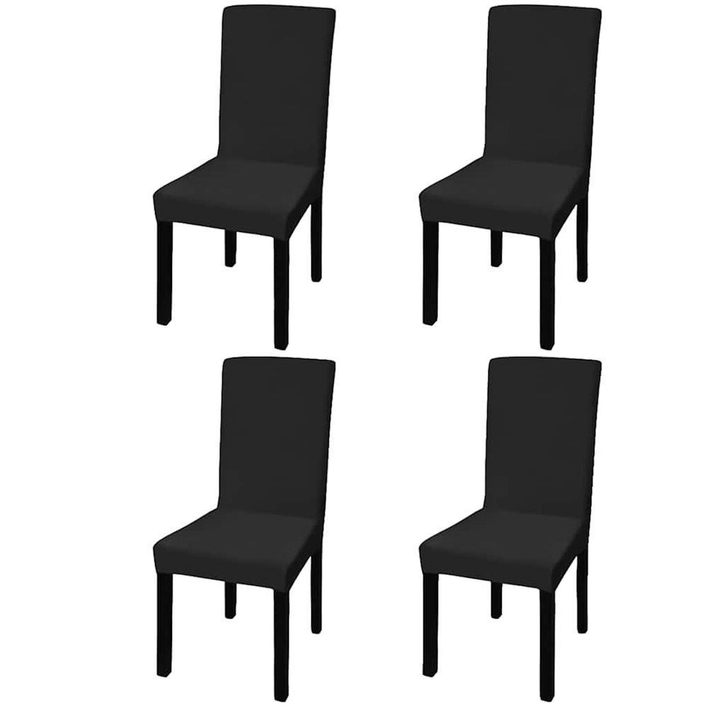 Housse extensible de chaise 4 pièces Noir