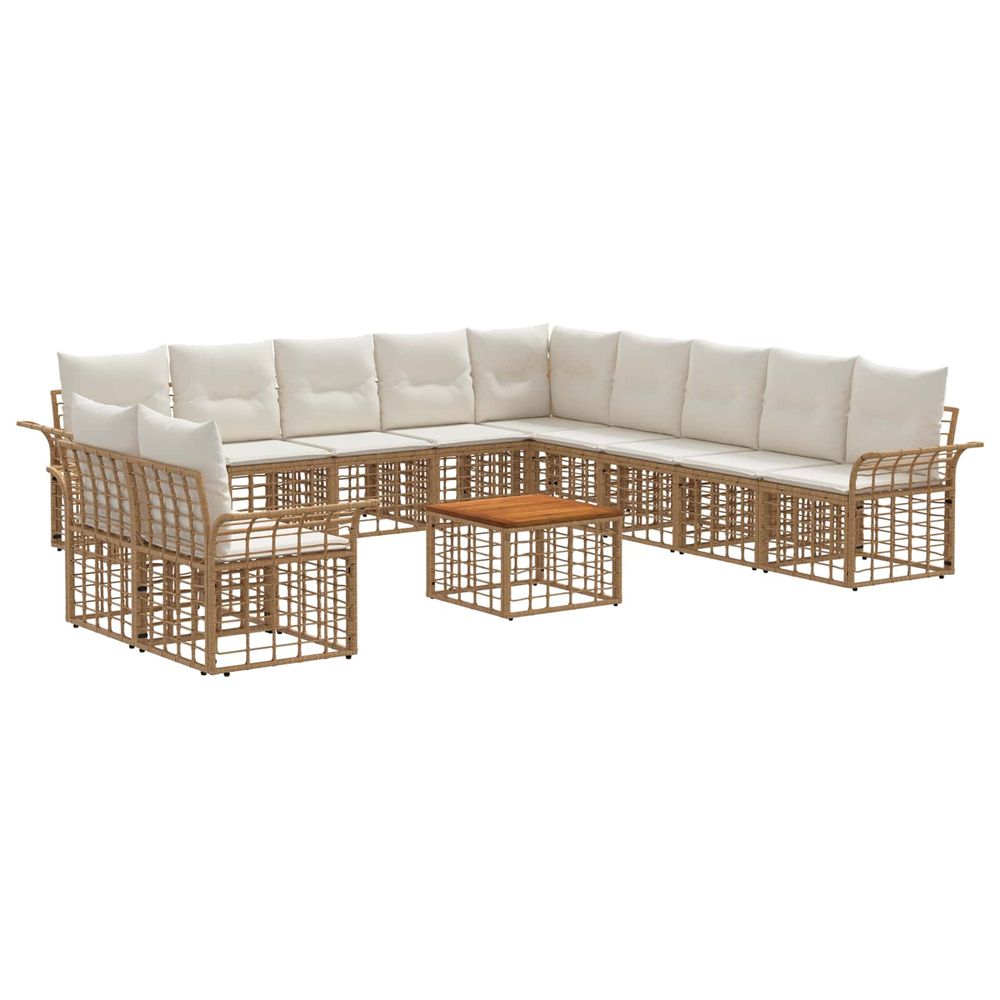 Ensemble de canapés d'extérieur 12 pc blanc naturel et crème