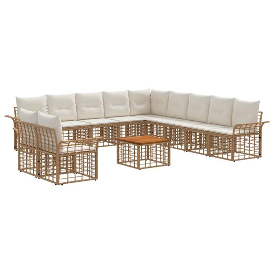 Ensemble de canapés d'extérieur 12 pc blanc naturel et crème