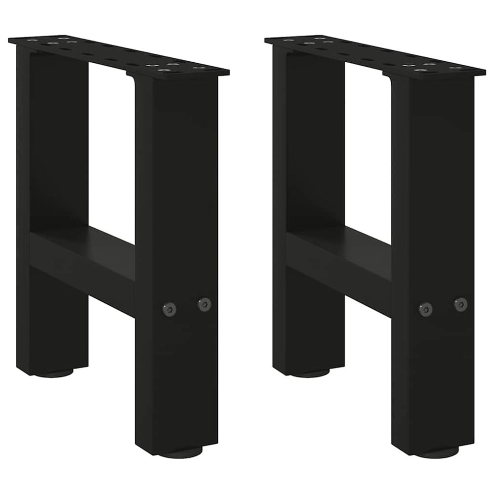 Pieds de table basse noir 2 pièces 40 x (30-31) cm acier