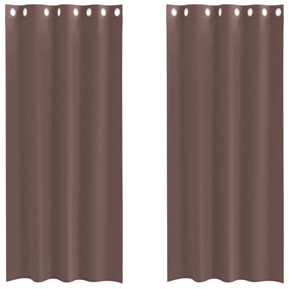 Rideaux en voile avec œillets 2 pcs marron 140x245 cm