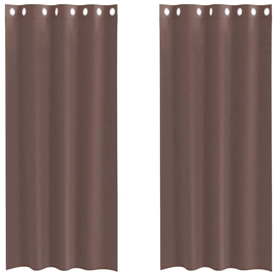 Rideaux en voile avec œillets 2 pcs marron 140x245 cm