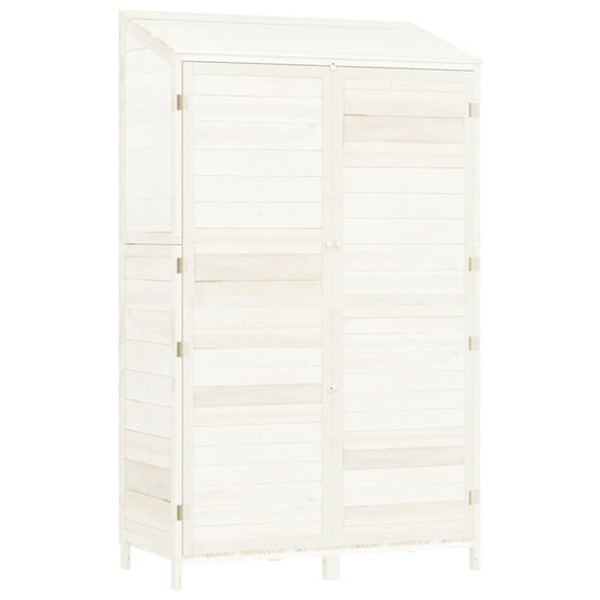 Remise de jardin blanc 102x52x174,5 cm bois de sapin solide
