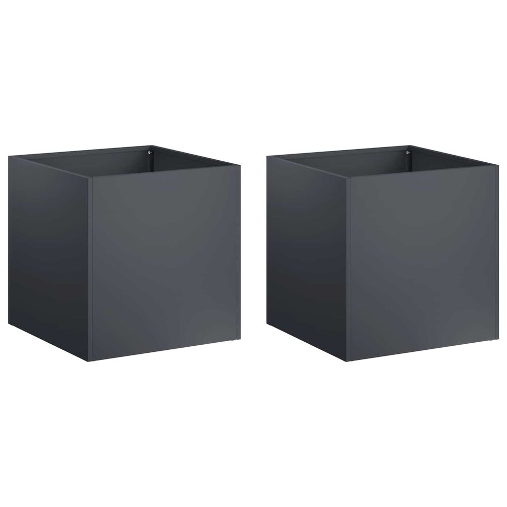 Cache-pot de jardin 2 pc anthracite 25 x 25 x 25 cm