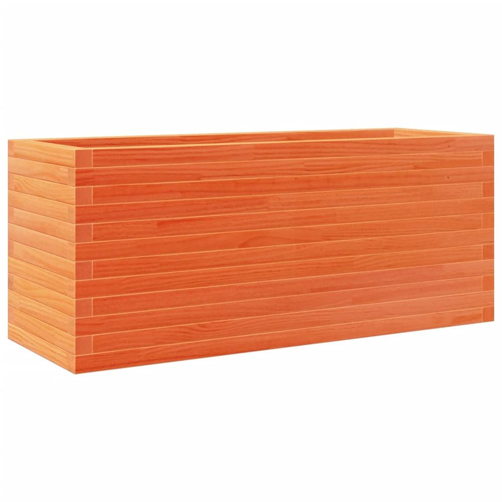 Jardinière d'extérieur cire marron 110x40x45,5 cm bois de pin massif
