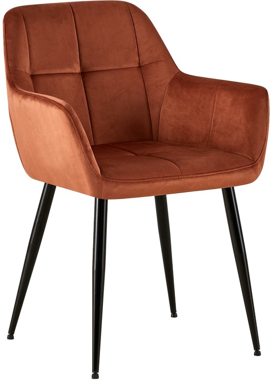 Seggiolone emia en velours avec structure métallique élégante