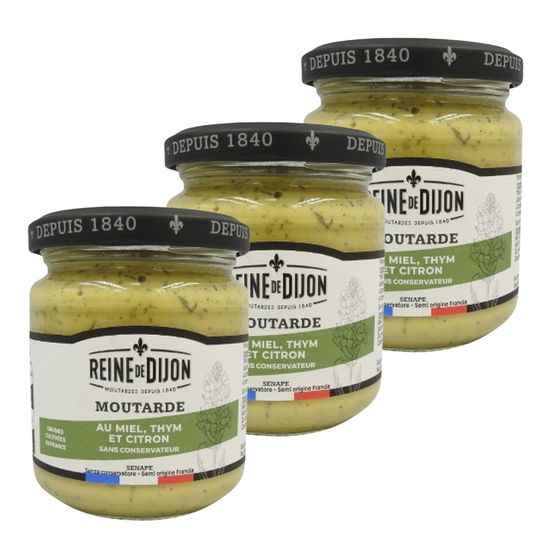 Moutarde au miel, thym et citron - reine de dijon