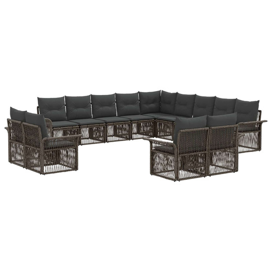 Ensemble de canapé de jardin 13 pcs gris et gris foncé