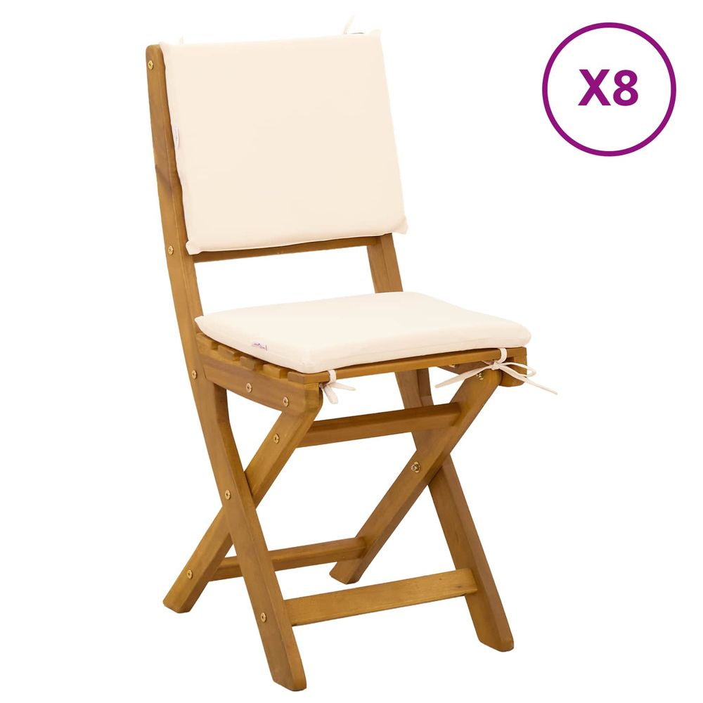 Chaises de bistrot d'extérieur 8 pc crème blanc