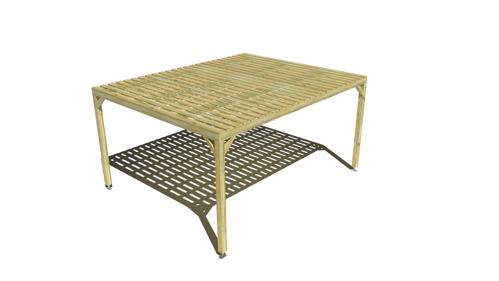 Pergola bois • 5m x 4m • indépendante • sens largeur • platelage bois • livraison comprise