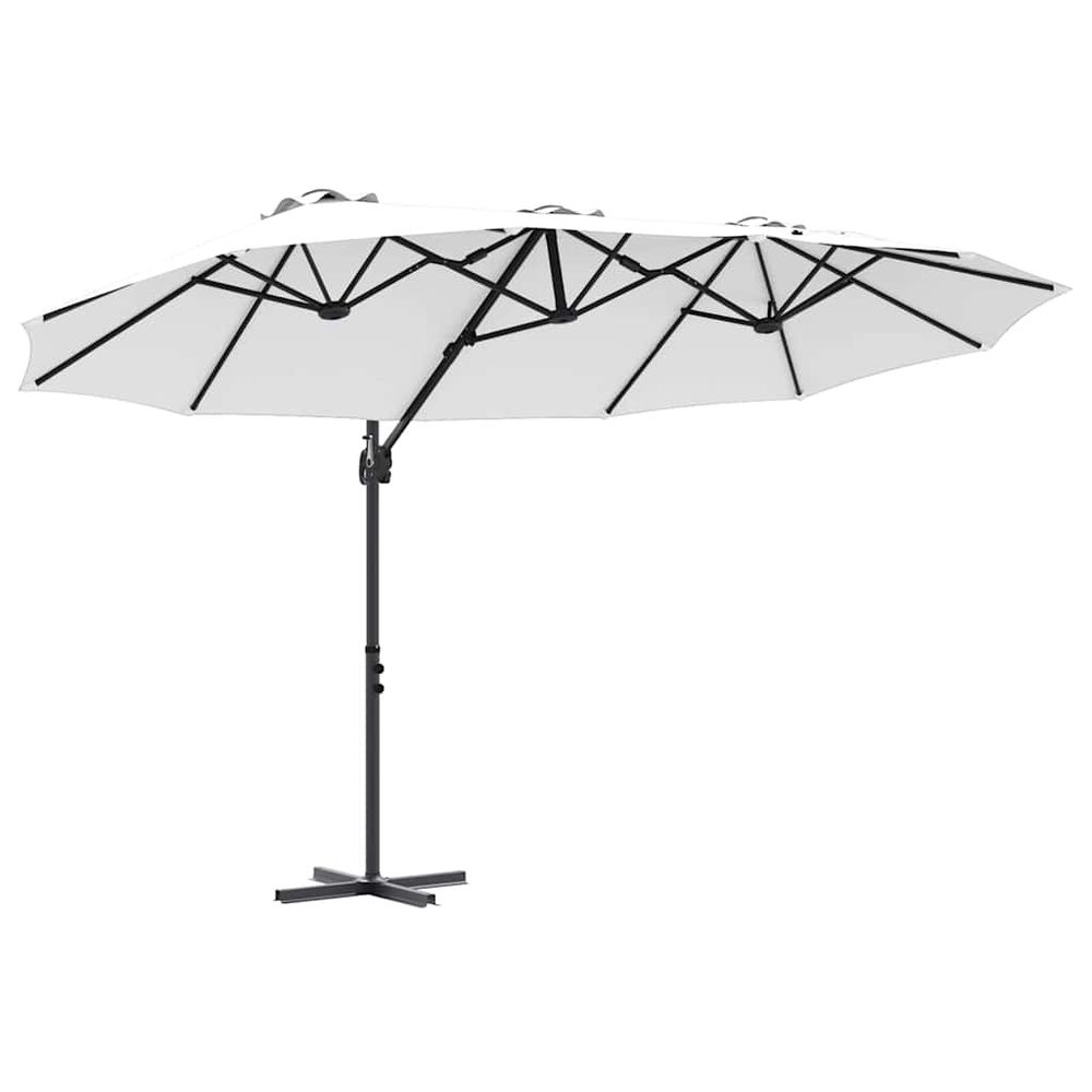 Parasol 372 x 198 x 243 cm polyester et aluminium sable
