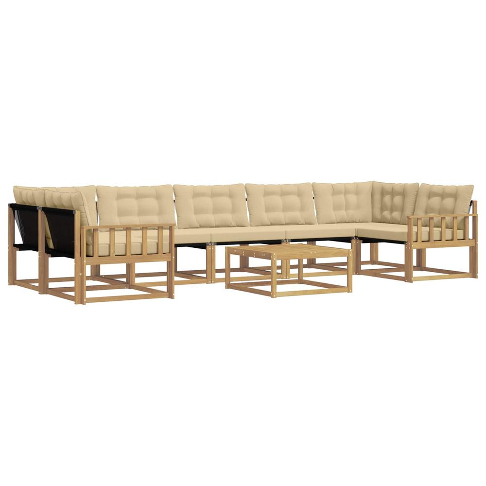 Ensemble de canapés d'extérieur 8 pc blanc et beige