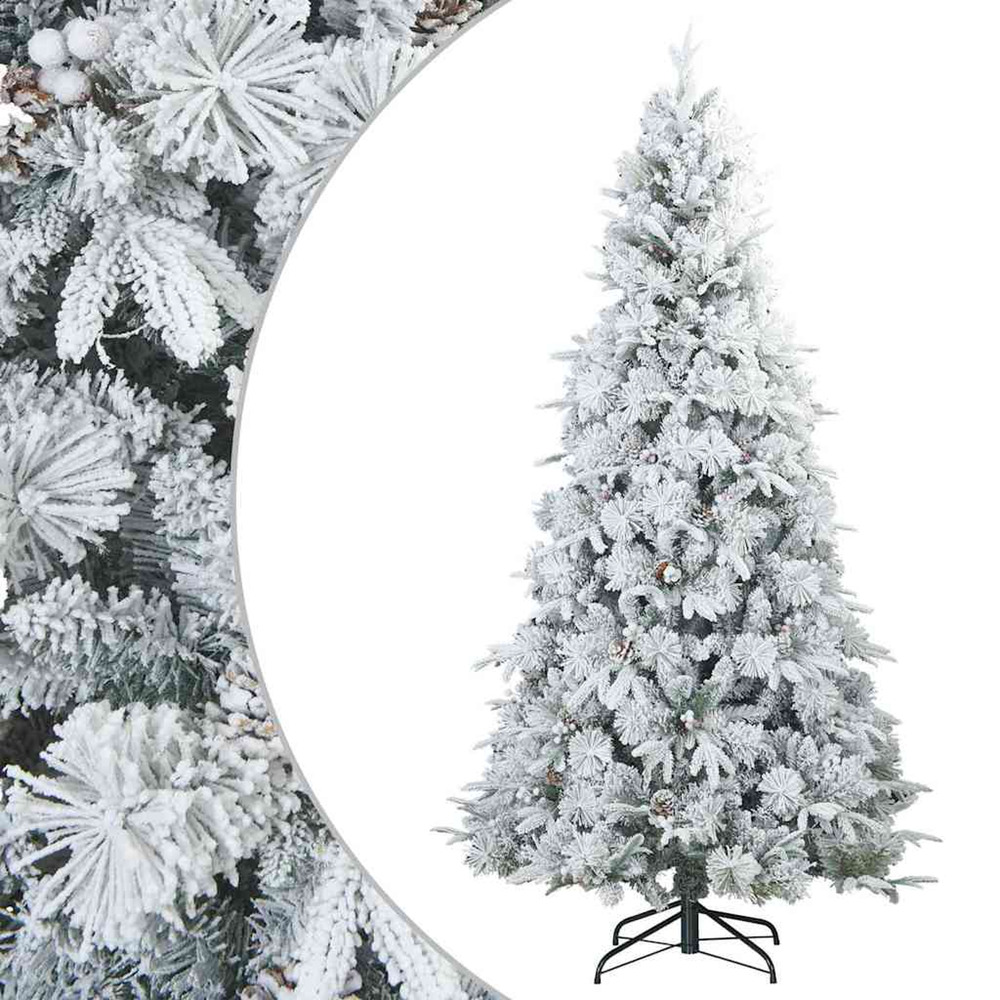 Sapin de noël artificiel à branches pliantes, duveteux de neige