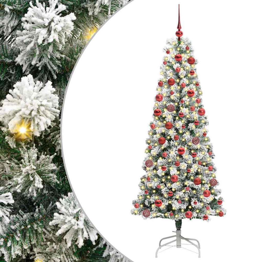 Sapin de noël artificiel à branches articulées vert et blanc
