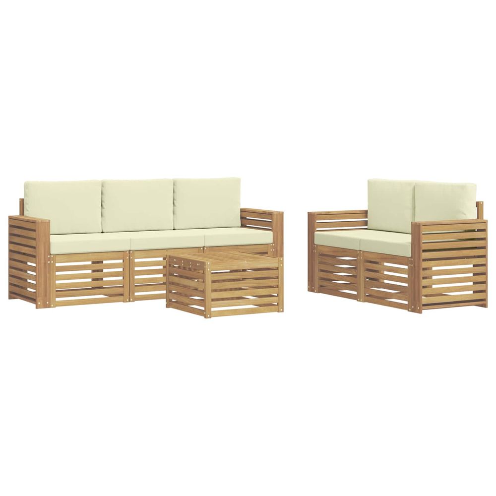 Ensemble de canapés d'extérieur 6 pc blanc et crème polyester