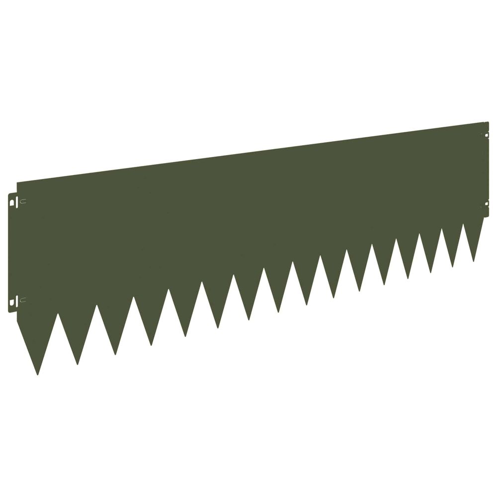 Bordure de pelouse 20 pc 103 x 30 cm acier vert olive