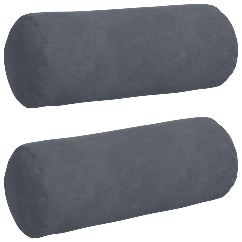 Coussins d'accent 2 pcs gris foncé ø 15 x 40 cm