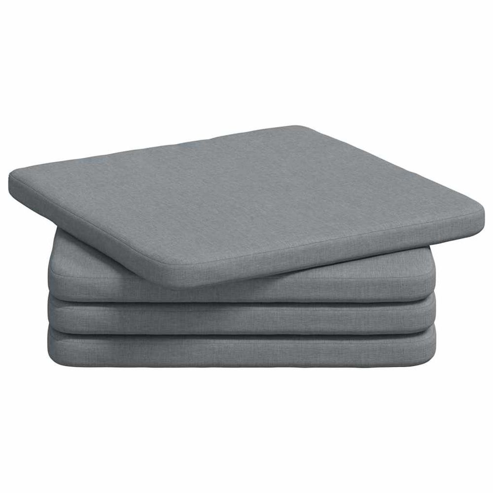 Coussins de siège 4 pc tissu gris clair 40 x 40 x 3 cm