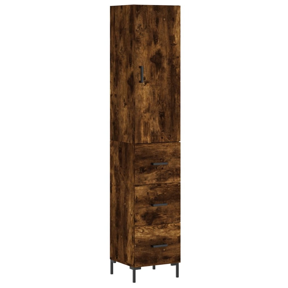 Buffet bahut commode armoire meuble de rangement organisateur cuisine salle de séjour salon haut 34,5 x 34 x 180 cm bois d'in