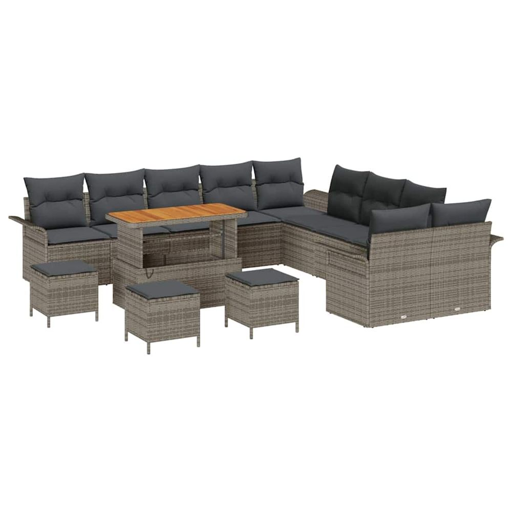 Ensemble de canapé de jardin 14 pc 13-nombre de places gris