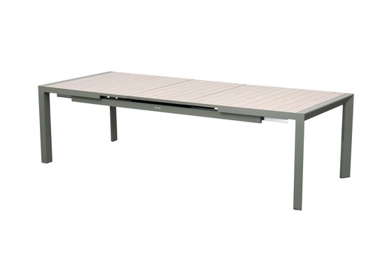 Table de jardin 10 places evasion extensible beige lin/laurier