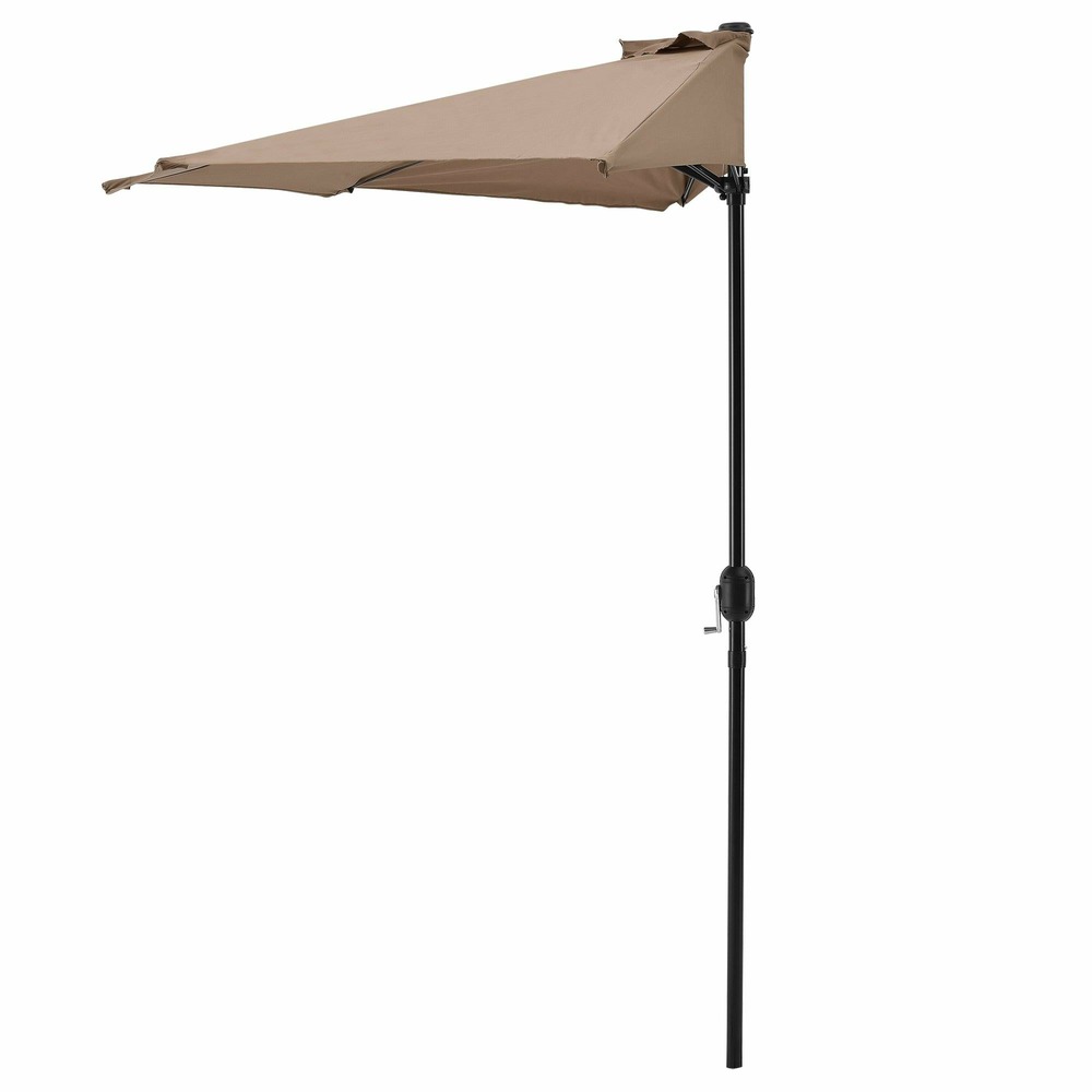 Demi-parasol sur terrasse sur balcon polyester 300cm x 150cm x 230 cm beige