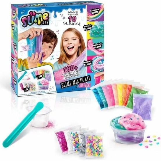 Slime - mix'in kit - pack 10 slimes pour enfant de 6 ans et plus - multicolore