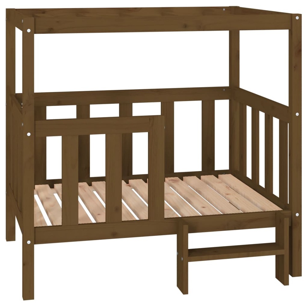 Lit pour chien panier canapé confortable 105,5 x 83,5 x 100 cm bois de pin solide marron