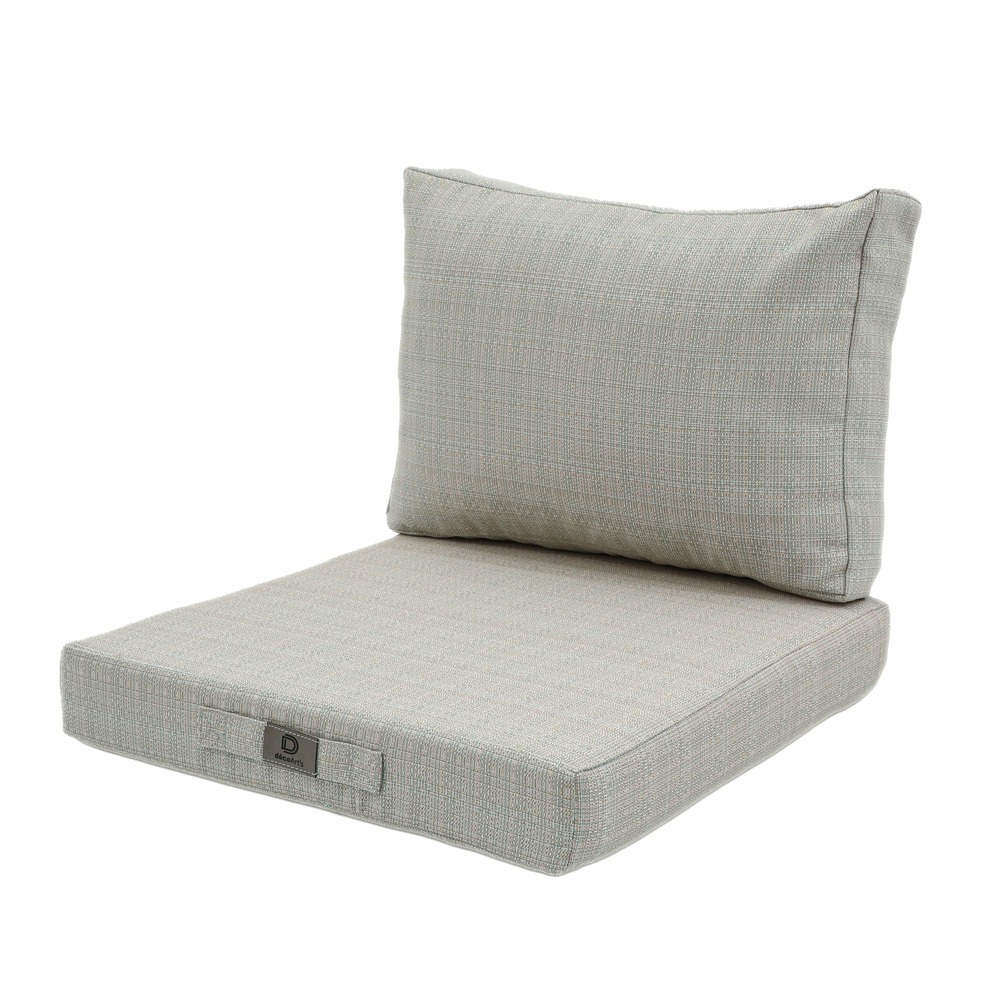 Coussins pour salon de jardin déhoussable 60x60cm - turquoise chiné