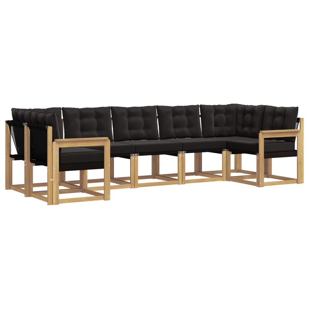 Ensemble de canapés d'extérieur 7 pc blanc et noir