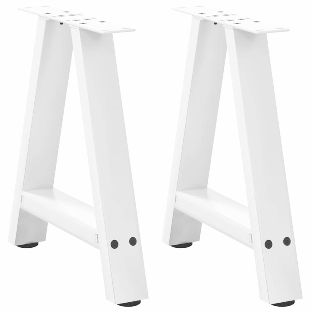 Pieds de table basse en forme de a, 2 pièces, blanc, 38 x (42-43) cm, acier