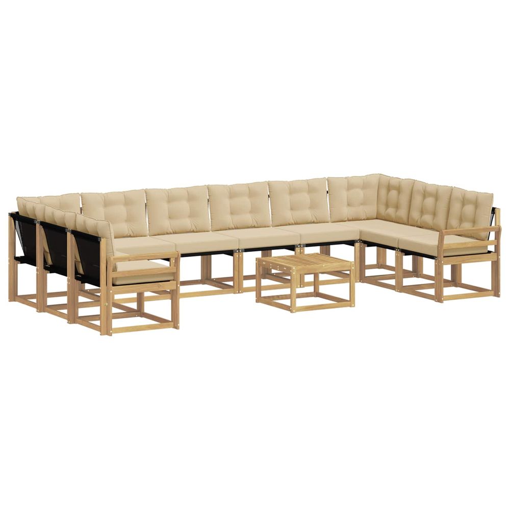 Ensemble de canapés d'extérieur 11 pc blanc et beige