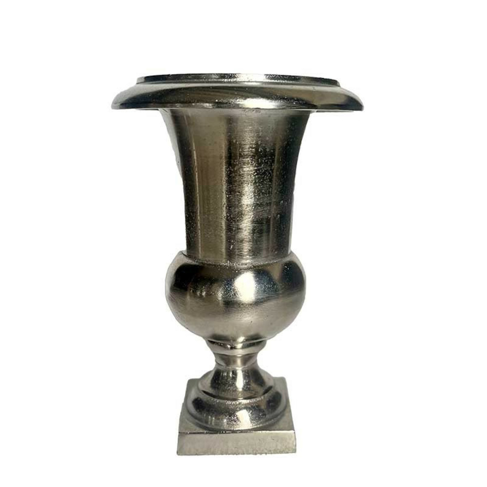 Vase médicis aluminium argenté 22x22x32cm