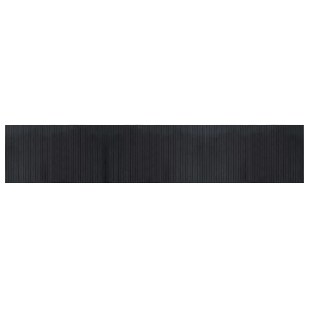 Tapis rectangulaire noir 60x300 cm bambou