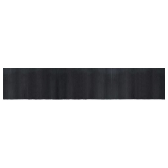 Tapis rectangulaire noir 60x300 cm bambou