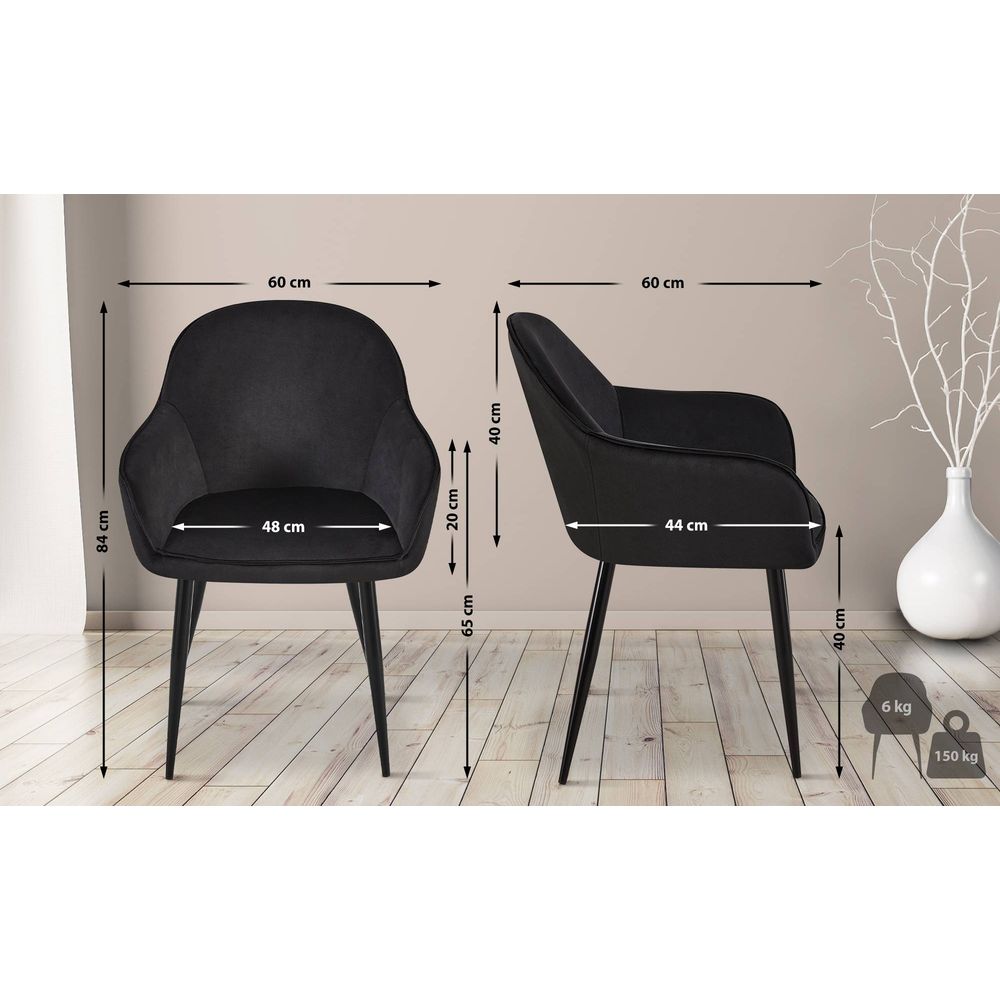 Chaise de salle à manger en velours boise