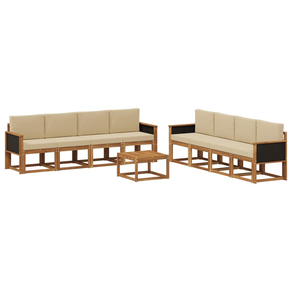 Ensemble de canapés d'extérieur 9 pc naturel