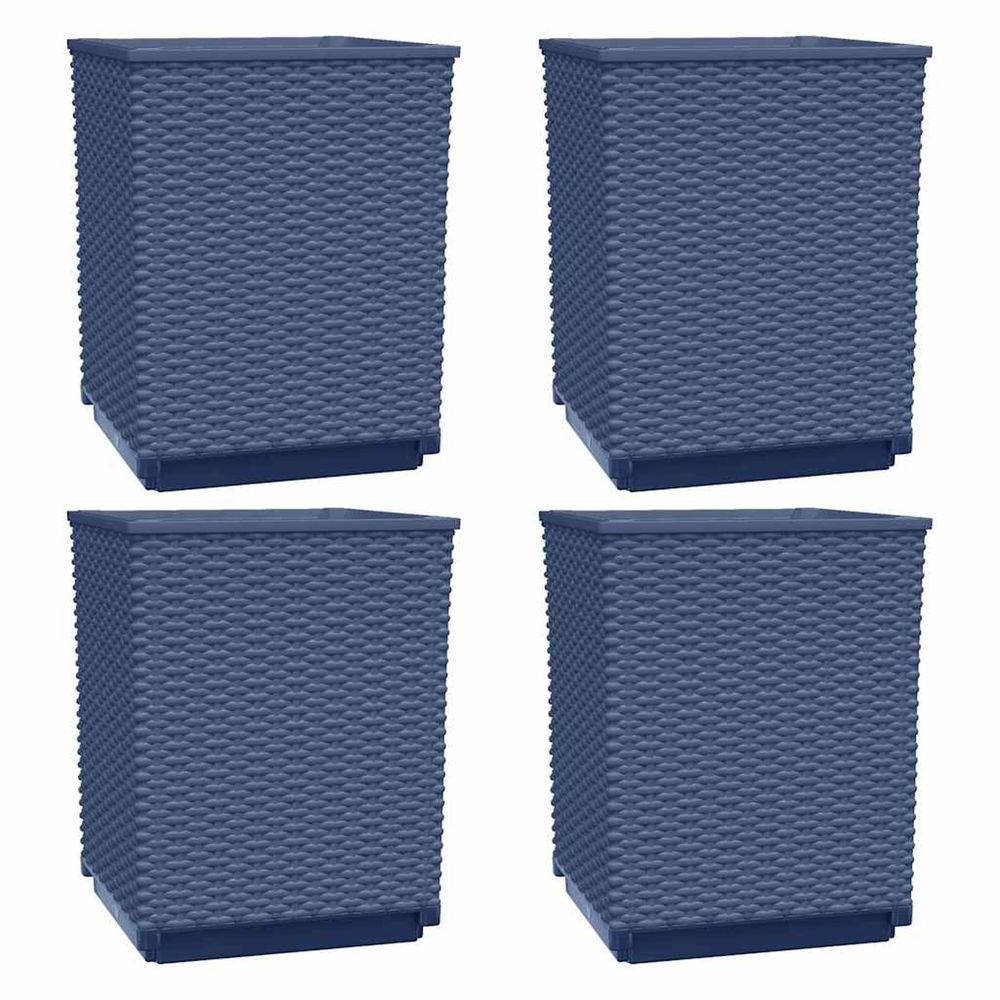 Jardinière d'extérieurs 4 pcs bleu gris 30x30x37 cm polypropylène
