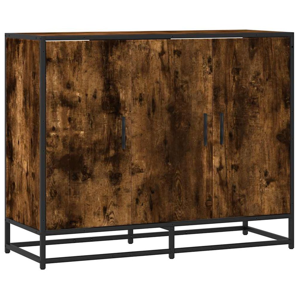 Buffet chêne fumé 94x35x76 cm bois d'ingénierie