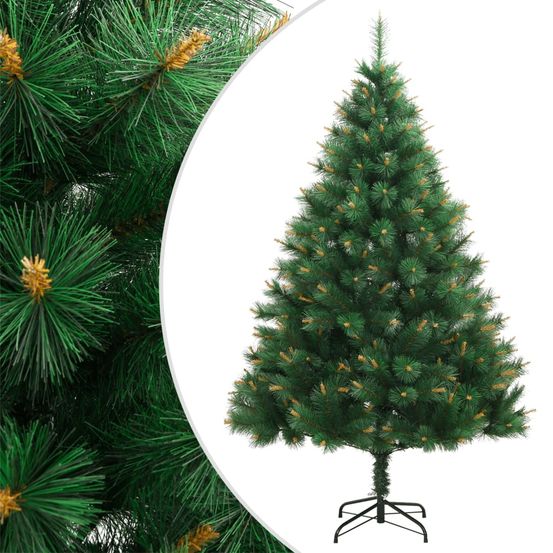 Sapin de noël artificiel articulé pvc deux tons grande taille fêtes vert 210 cm