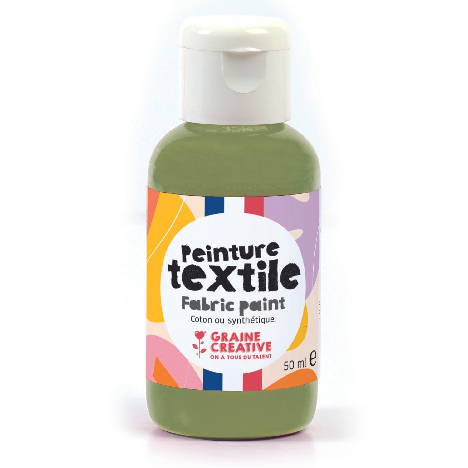 Peinture pour textile 50 ml - vert kaki