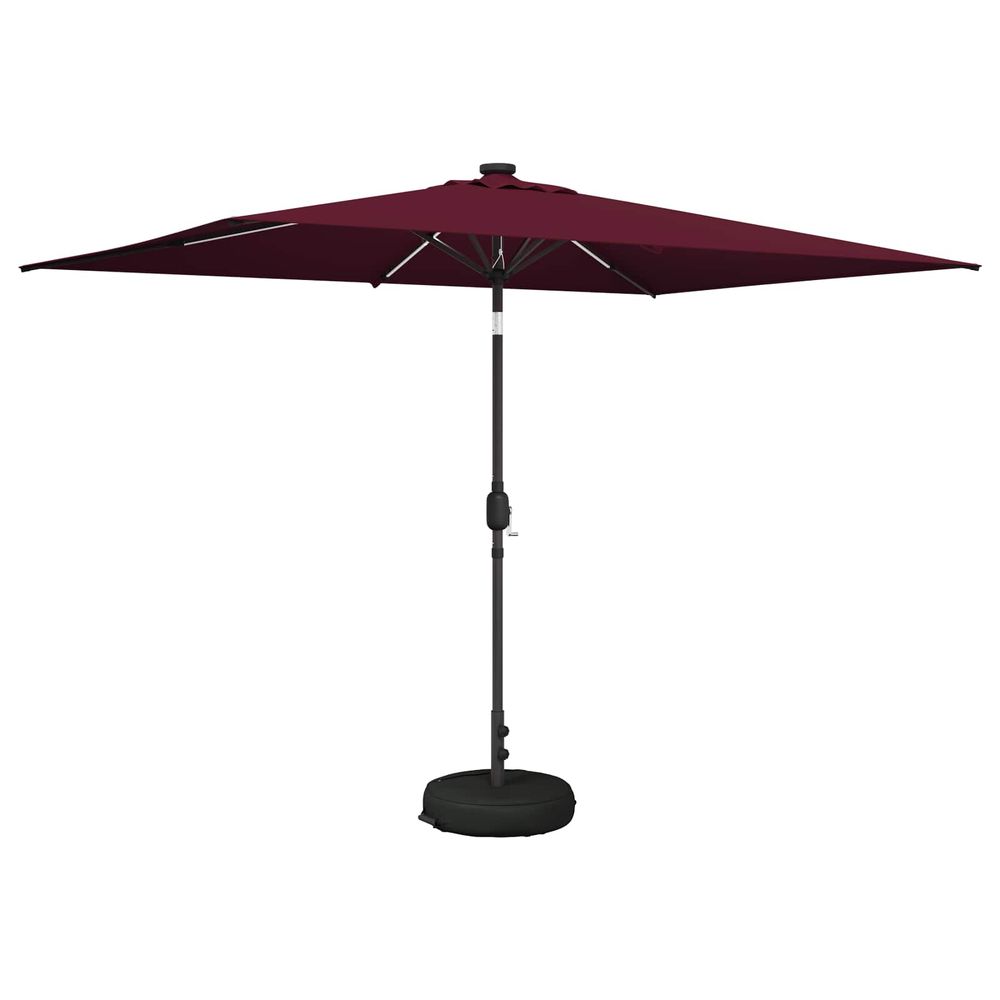 Parasol de jardin avec lumières led et base 200 x 300 cm